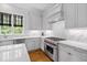 Modern kitchen with stainless steel appliances and marble backsplash at 620 Wade Ave # 301, Raleigh, NC 27605