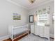 Charming Bedroom with crib and built-in window seat at 209 E Whitaker Mill Rd, Raleigh, NC 27608