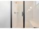 Bright, clean shower with white subway tiles and black frame at 212 Meadow Walk Dr, Fuquay Varina, NC 27526