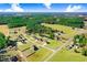 Aerial view of neighborhood with large lots at 46 Otter Hole Dr, Princeton, NC 27569