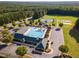 Aerial view of community pool, tennis, and basketball courts at 9 Mist Wood Court, Pittsboro, NC 27312