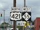 Road signs indicating routes 421 and 55 in Dunn, North Carolina at Lot C N King Ave, Dunn, NC 28334