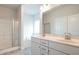 Modern bathroom with double vanity and soaking tub at 168 Newport Lndg, Garner, NC 27529
