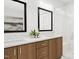 Elegant bathroom with double vanity and walk-in shower at 4038 Elk Creek Ln # 60, Raleigh, NC 27612