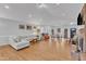 Spacious living room with hardwood floors, a fireplace, and open floor plan at 1100 Branch Chapel Church Rd, Selma, NC 27576