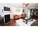 Comfortable living room featuring a fireplace and two armchairs at 700 Quail Ct, Creedmoor, NC 27522