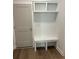 Built-in bench with storage shelves and cubbies at 15 Bella Ln, Zebulon, NC 27597