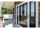 Close up of the front door, black with glass panels at 159 Shady Oaks Dr, Benson, NC 27504