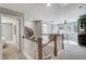 Upstairs hallway with hardwood floors and access to bedrooms at 170 Aberdeen, Rocky Mount, NC 27804