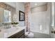 Small bathroom with shower/tub combo and updated vanity at 170 Aberdeen, Rocky Mount, NC 27804