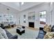 Spacious living room with fireplace, large windows, and plenty of natural light at 524 Kings Lake Way, Durham, NC 27703