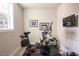 Home gym features Peloton bike and rowing machine, providing a complete workout at 10330 Sablewood Dr # 213, Raleigh, NC 27617