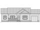 House exterior elevation plan showcasing a front porch and attached garage at 404 S Eastwood Dr, Benson, NC 27504