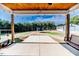 Covered back porch overlooking backyard at 997 Jackson Rd, Fuquay Varina, NC 27526