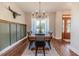 Farmhouse-style dining room with a wood table and statement wall at 997 Jackson Rd, Fuquay Varina, NC 27526