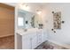 Double vanity bathroom with marble countertops at 591 Glenkirk Pl # 106, Garner, NC 27529