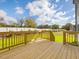 Wooden deck with stairs leading to backyard at 122 Whimbrel Ct, Lillington, NC 27546