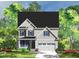 Two-story home with gray siding and two car garage at 2621 Silver Gate Ct, Wake Forest, NC 27587