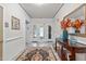 Building entry with elegant flooring and decor at 215 Eyam Hall Ln, Apex, NC 27502