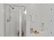 Clean bathroom, featuring a shower and tub at 215 Eyam Hall Ln, Apex, NC 27502
