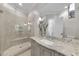 Spa-like bathroom with a large shower and granite countertop at 12660 Boyce Milll Road, Raleigh, NC 27613