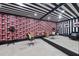 Basement salon with stylish patterned walls and professional hair styling equipment at 12660 Boyce Milll Road, Raleigh, NC 27613