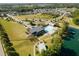 Aerial view of community with pool, clubhouse, and pond at 201 Big Bradley Dr, Wendell, NC 27591