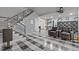 Finished basement with home theater and staircase at 1201 Bancroft St, Raleigh, NC 27612