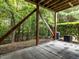 Covered patio with access to wooded backyard at 202 Linden Park Ln, Cary, NC 27519