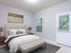Bedroom with private access door to backyard at 202 Linden Park Ln, Cary, NC 27519