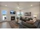 Spacious living room with fireplace and access to backyard at 11 Claude Creek Dr, Smithfield, NC 27577