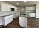 Modern kitchen with white cabinets, granite countertops, and an island at 66 Tulipfield Way, Benson, NC 27504