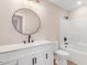 Bathroom with a bathtub, shower, and modern vanity at 4155 Us-421, Lillington, NC 27546