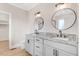 Elegant bathroom with double vanity, granite countertops, and modern fixtures at 4155 Us-421, Lillington, NC 27546