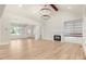 Open living space with hardwood floors, fireplace and built-in shelving at 4155 Us-421, Lillington, NC 27546