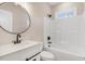 Bathroom with a bathtub, shower, and modern vanity at 4155 Us-421, Lillington, NC 27546