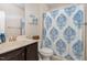 Clean bathroom with shower/tub combo and updated vanity at 2024 Temple Hills Way, Fuquay Varina, NC 27526