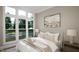 Cozy bedroom with large windows and neutral tones at 9417 Rawson Ave, Raleigh, NC 27613