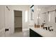 Modern bathroom featuring a soaking tub and walk-in shower at 9413 Rawson Ave, Raleigh, NC 27613