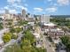 Aerial view of the property showcasing its location near the city skyline and other homes at 515 W Lenoir St # 101, Raleigh, NC 27601