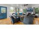 Bright living room with hardwood floors and comfy seating at 1021 Dimmocks Mill Rd, Hillsborough, NC 27278