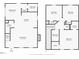 Two-story floor plan, showing three bedrooms, two bathrooms, living room, and kitchen at 705 Jefferson St, Henderson, NC 27536