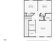 Second-story floor plan with three bedrooms, a bathroom, and walk-in closets at 705 Jefferson St, Henderson, NC 27536