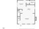 One-story floor plan including living room, kitchen, dining room, and one bathroom at 705 Jefferson St, Henderson, NC 27536