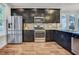 Modern kitchen with stainless steel appliances and granite countertops at 532 Lena Cir, Chapel Hill, NC 27516
