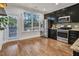 Modern kitchen with stainless steel appliances and granite countertops at 532 Lena Cir, Chapel Hill, NC 27516