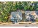 Aerial view of two townhouses with garages and landscaping at 532 Lena Cir, Chapel Hill, NC 27516