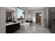 Modern bathroom with soaking tub, double vanity, and walk-in shower at 2209 Paddstowe Main Way, Wake Forest, NC 27587