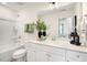 Clean bathroom with white vanity, bathtub, and plenty of counter space at 219 Anise Ln, Garner, NC 27529