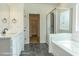 Bathroom with soaking tub, shower, and double vanity at Tbd 2 Cedar Lane Rd, Sanford, NC 27332